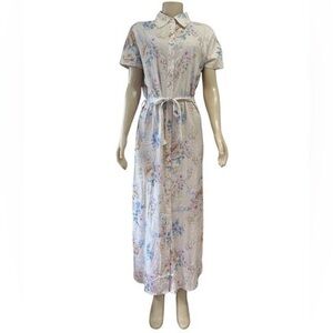 Floral Maxi Trish Scully Dress - Cream and Blue